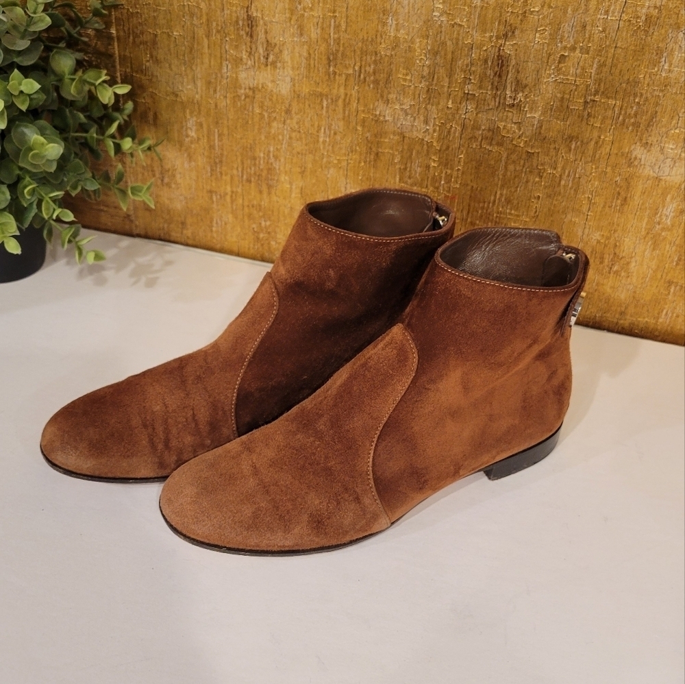 Gianni Rossi Lindon Suede Brown Booties Women's Size 36 - Picture 14 of 14